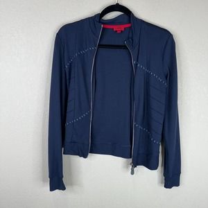 Hugo Boss Women's‎ Dumbana Full Zip Crop Sweatshirt Long Sleeve Navy Size S